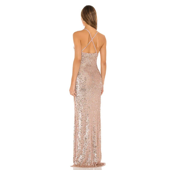 Retrofete Marie Crochet Maxi Dress in Gold Cream Size M/L NWT Sleeveless - Picture 2 of 13